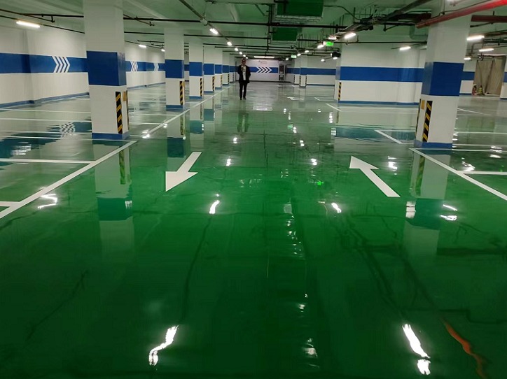 民政部地下车库高固含地坪漆施工完成了！！！
