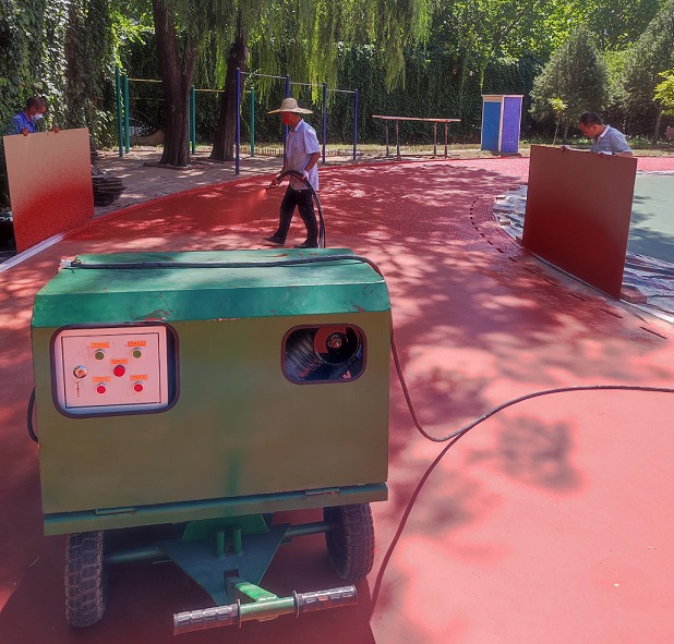 北师大混合型塑胶跑道、硅PU篮球场施工全纪实