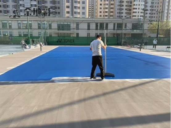 唯格熊运动馆丙烯酸网球场施工完成啦！